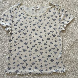 Pink Rose Lace Trimmed Top